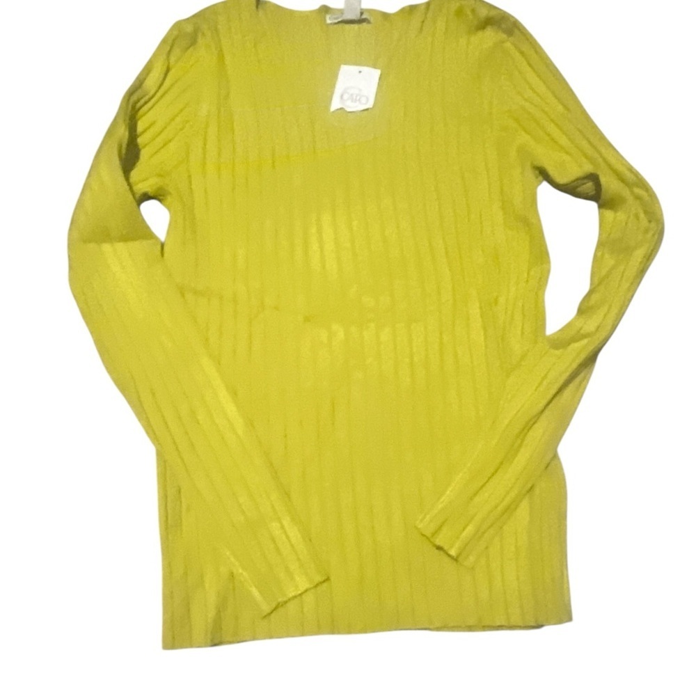 5/$25 Cato Yellow Ribbed Blouse